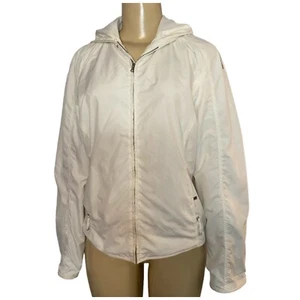 Elie Tahari Womens Sport Off-White Zip Up Hooded Jacket Size Small - Picture 1 of 8