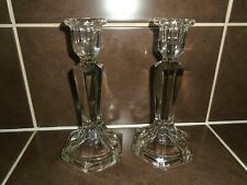 VINTAGE PAIR OF GLASS CANDLESTICKS 