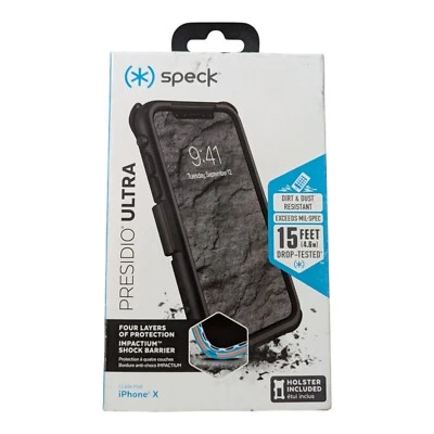 Q2. Speck Presidio ULTRA Case with Holster for iPhone X - Black - Image 1 of 4