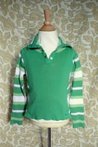 Vintage 90's Children Place sz 7 Sweater Green Knit with Stripes - Picture 1 of 4