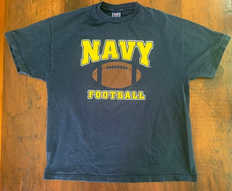 Vintage 90s Men’s Navy College Football T Shirt Sz XXL Cover