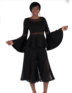 Black Womens 2 piece Pants Set - Picture 1 of 2