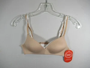 NEW Wonder Nation Seamless Bra 2-Pack Girls Size 32 Wireless Beige White - Picture 1 of 5