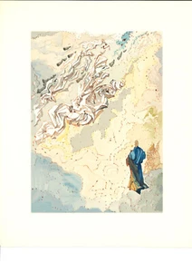 DALI PRINT/wTEXT - Paradise 20 "Constellation of Blessed Spirit" DIVINE COMEDY - Picture 1 of 2