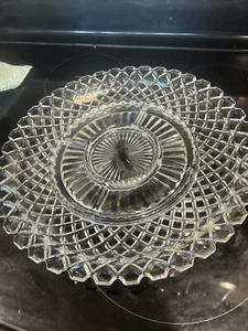 Vintage Anchor Hocking Waterford 14” Clear Glass Six Part Divided RelishTray - Picture 1 of 5