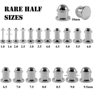 Surgical Steel Single Flare Dead Stretching Plug Ear Stretchers RARE Half Sizes - Picture 1 of 3