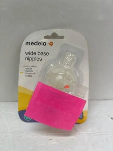 Medela Breastmilk Bottle Wide Base Nipples medium Flow 3 Pack 4-12 Months new - Picture 1 of 2