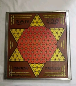 Marco de metal San Loo Chinese Chinese Chinese Chinese Checkers and Ante Up Rummy 2 en 1 juego DE COLECCIÓN 824 - Imagen 1 de 14