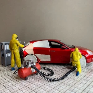 1/24 garage diorama car painters mechanics set - Picture 1 of 4