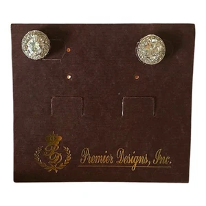 Premier Designs Rhodium Plated Cubic Zirconia Classic Earrings - Picture 1 of 3