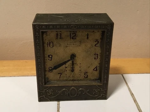 Antique Bronze Ansonia Alarm Clock “ Runs “ Cover