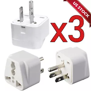 3Pcs European EU To US American Adapter Plug Converter Euro Asia to USA - Picture 1 of 9