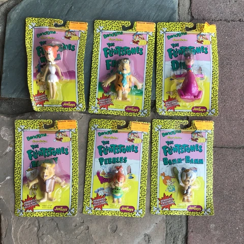 Lot of 6 VINTAGE Bend-Ems Hanna-Barbera The Flintstones 1991 Fred Wilma Dino Cover