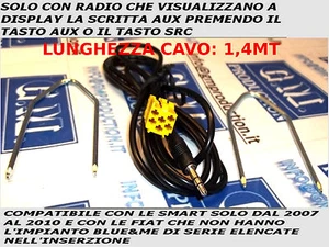 Kabel Aux IN MP3 Fiat Grande Punto 500 159 Panda Musa Intelligent Mit Funktion - Picture 1 of 1