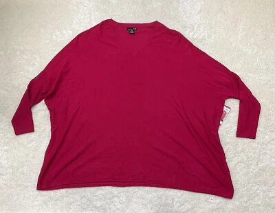 RXB Womens Size XL Oversized V Neck Pink Tunic Sweater Dolman Sleeve  - Image 1 of 4