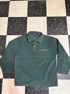 Vtg Polo Ralph Lauren Sweater Men's L Green T Snap Outdoor Fleece Pullover - Picture 1 of 4