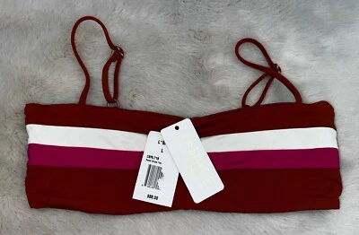 NUEVO CON ETIQUETAS L*SPACE Mujer Naranja Borgoña Blanco Bikini Top Traje de Baño Talla Grande $88.00 Foto 1 de 4