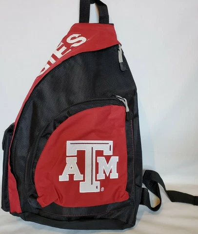 NCAA Texas A&M Aggies Black & Red Sling Backpack Northwest Cover