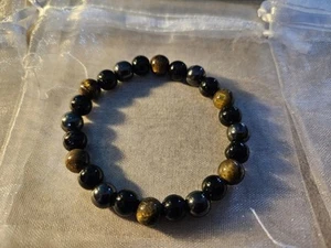 Tiger Eye Bracelet 8mm Men Women Handmade Natural Stone Tiger Eye Beads Bracelet - Picture 1 of 4