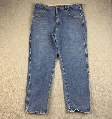 牧马人牛仔裤男式 38x30 坚固穿牛仔休闲版型直筒经典 — 第 1/4 张图片