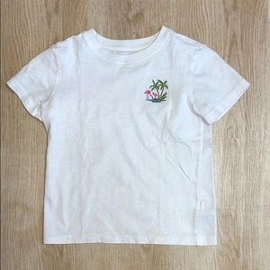 Janie and Jack Embroidered Flamingo Palm Trees White T-Shirt size 5 - Picture 1 of 5