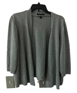 Lane Bryant Women's Gray Open Cardigan Size 22/24 Small Bleach Spot & Hole Pict - Picture 1 of 7