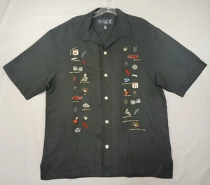 Nat Nast Embroidered Walking in Memphis Elvis Limited Edition Silk Shirt Medium  - Picture 1 of 7