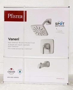 Pfister Vaneri Spot Defense Nickel gebürstet 6 Zoll quadratische Badewannen-/Duscharmatur - Bild 1 von 3