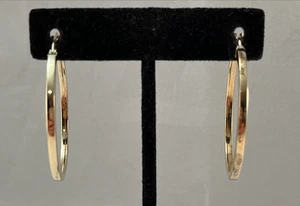 MILOR ITALY Gold Vermeil 925 Sterling Silver Round Hoop Earrings 1 1/2" - Picture 1 of 8