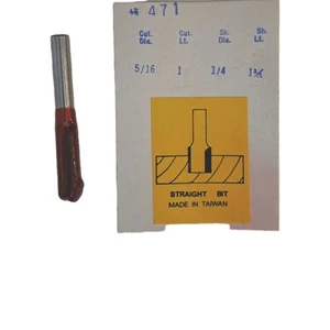 Broca de enrutador, recta, corte de 5/16", eje de 1/4" - Imagen 1 de 2
