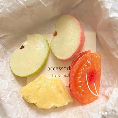 Fruit slices hair clips duck-shaped hair clips funny headwear accessories - Image 1 of 4