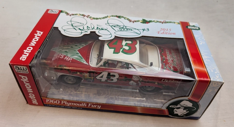 Richard Petty 1960 Christmas Auto World #43 Plymouth Fury 2015 raro fundido a presión 1/24 Foto 1 de 4