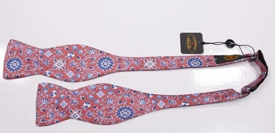 H. Stockton Atlanta красный Bilue цветочный шелк регулируемый галстук-бабочка новый - Изображение 1 из 2