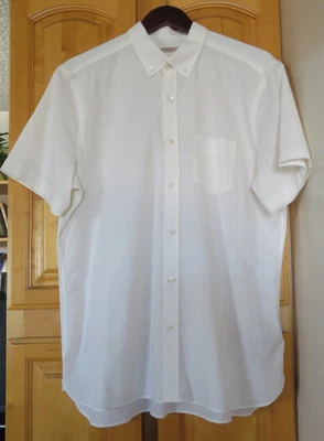 BURBERRY BRIT BUTTON DOWN SHORT SLEEVEE LINEN COTTON SHIRT, SZ XL - Image 1 of 4