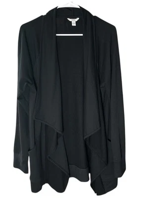 Sonoma свитер женщины L черный вязаный шаль воротник длинным рукавом открытый кардиган карьера - Изображение 1 из 4