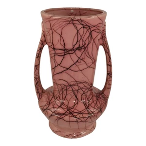 Brush McCoy Cobweb 1950s Mid Century Modern Art Pottery Pink Ceramic Vase 073 - Picture 1 of 6