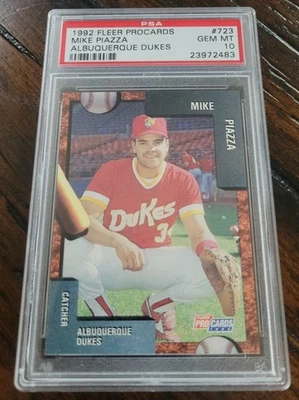 1992 Fleer ProCards: #723 Mike Piazza PSA 10 GEM MINT - Image 1 of 2