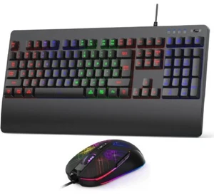 Combo de teclado y mouse con cable FEDARFOX - Teclado mecánico RGB para juegos NUEVO - Imagen 1 de 3