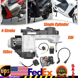 For 150CC 4-Stroke Complete Engine GY6 Scooter ATV Go Kart Motor CVT Long Case - Zdjęcie 1 z 14
