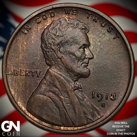 1913 S Lincoln Cent Wheat Penny  Q7068 Cover