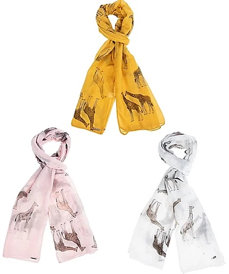 ANIMAL CRACKERS Damen Giraffe Schal Sarong leicht Ganzjahres Safari Tierliebhaber Geschenk