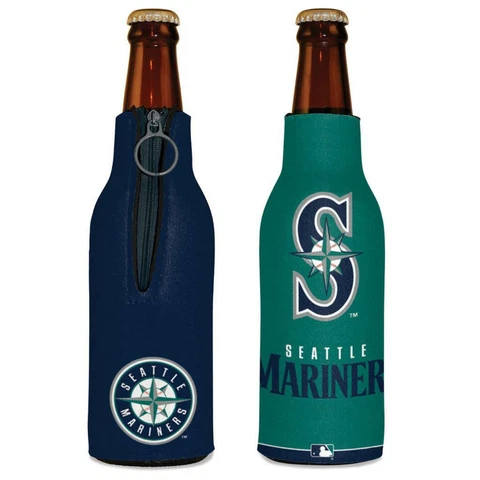 Seattle Mariners 12oz Two Sided Bottle Cooler [NEW] MLB Can Holder Foam Koozie Cover