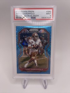2020 Panini Prizm #282 Jimmy Garoppolo No Huddle Blue Prizm /79 PSA 9 Mint