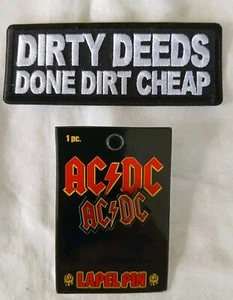 AC/DC Pin Patch Set Menge 2 Stck. Dirty Deeds Done Dirt Billig Neu - Bild 1 von 5