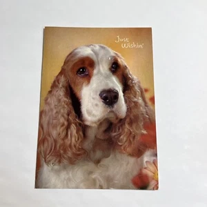 Tarjeta de cumpleaños de colección Cocker Spaniel Dog Just Wishin You The Happiest Bday Ever EE. UU. - Imagen 1 de 8