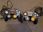 2 X Official Nintendo GameCube Controllers Black Dol-003 BOTH WORKING FINE VGC