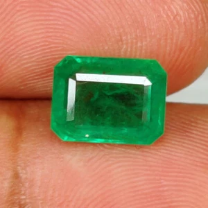 Certified 2.79 CT-Natural Zambian Emerald Octagon Shape Huge Luster Stone - 1007 - Picture 1 of 2