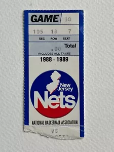 1989 Charlotte Hornets at New Jersey Nets Ticket 3/2/89 - Picture 1 of 2