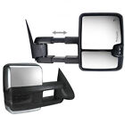 For 14-18 GM Silverado Sierra Chrome Tow Mirror Power Heated Smoke LED Signal