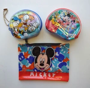 New! Set of 3 Disney Mickey Mouse / Minnie Mouse and Friends Coin Purses - Picture 1 of 11